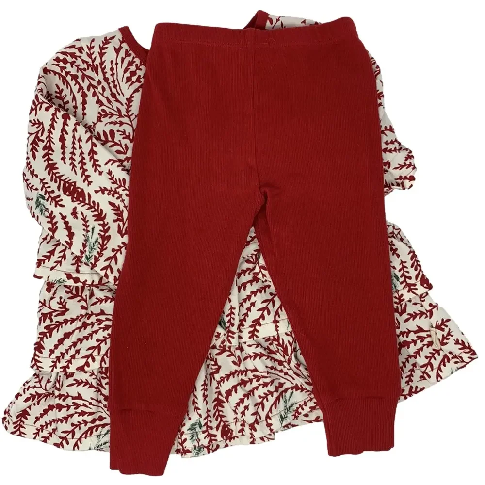 Burt’s Bees Long Sleeve Ruffle Dress w/ Leggings